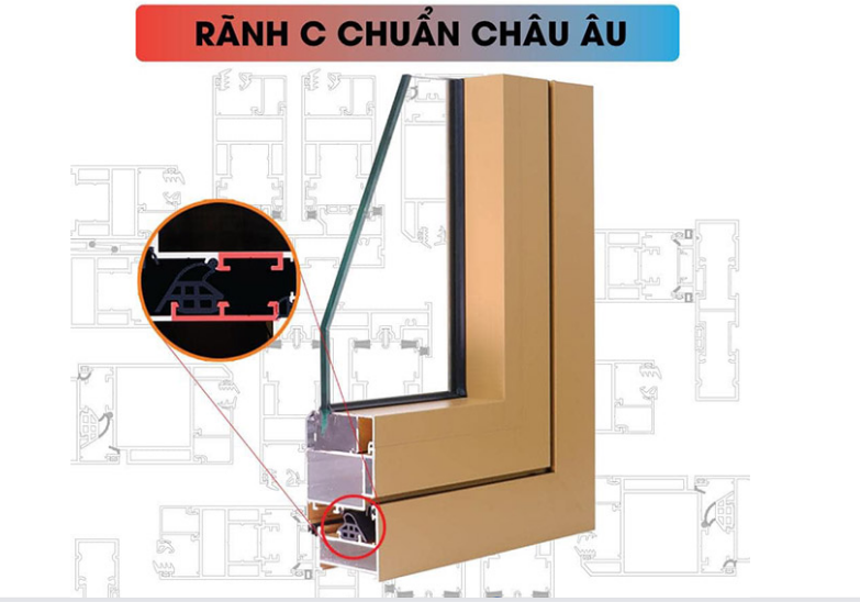 Nhôm cầu cách nhiệt Xingfa Class A hệ A115 đã được tích hợp rãnh C