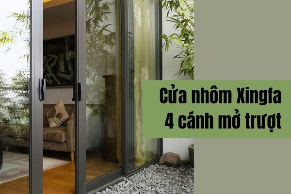 Cửa nhôm xingfa 4 cánh mở trượt