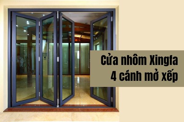 Cửa nhôm xingfa 4 cánh mở xếp